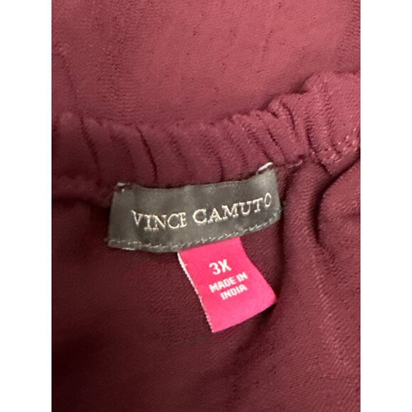 Vince Camuto Women's Top Burgundy Ruffle Pop Over Short Sleeve Plus Size 3X NEW - Picture 7 of 9
